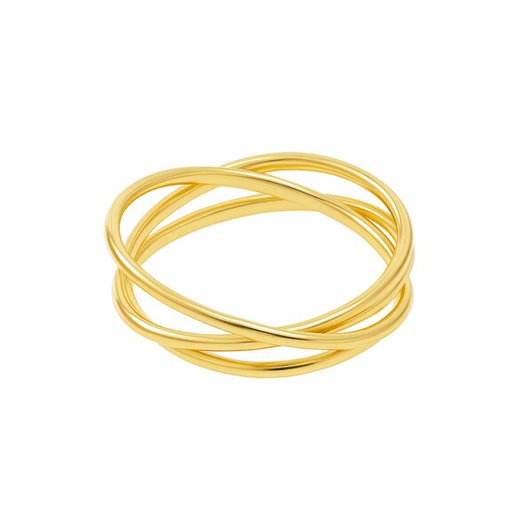 14K Gold Fill Fidget Ring – Anxiety Spinner Ring – Minimalist Interlocking Ring - Picture 2 of 4